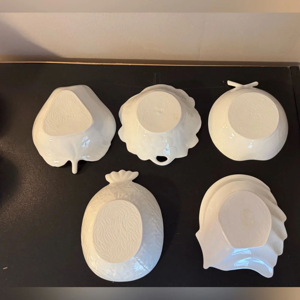 Vintage Shoei China White Ceramic Fruit Serving Dishes - Set of 6